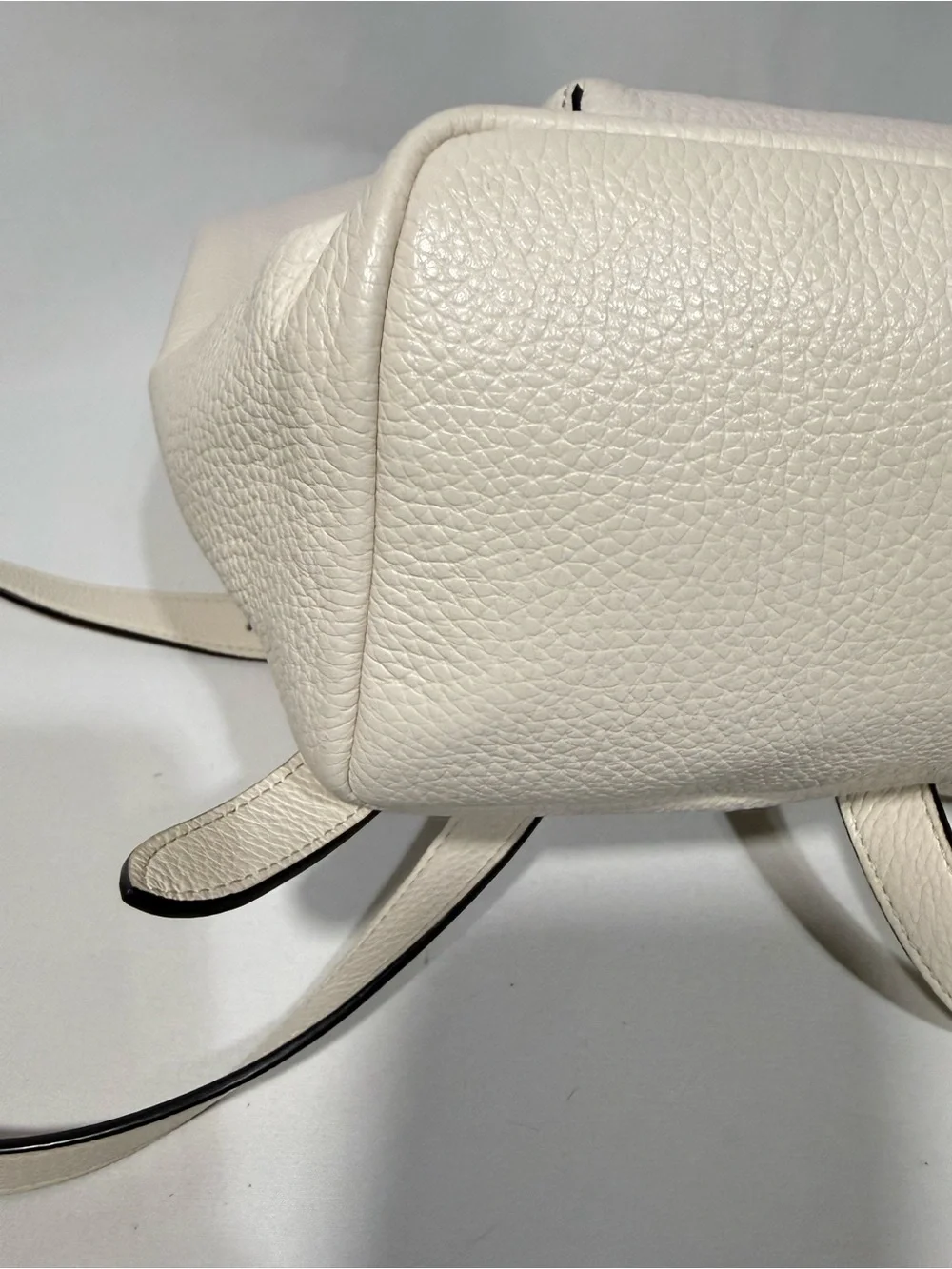 Coach Cream Pebbled Leather Backpack with Gold Hardware